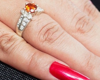 orange gems solid ring