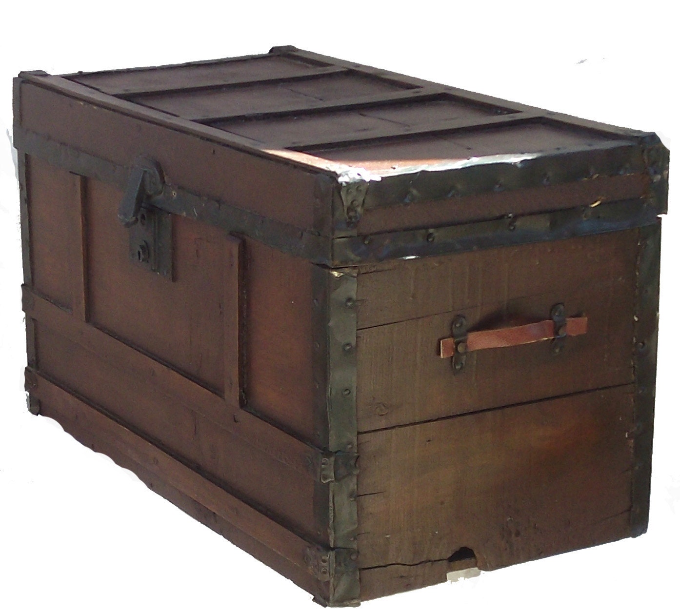 Small Pine Antique Trunk