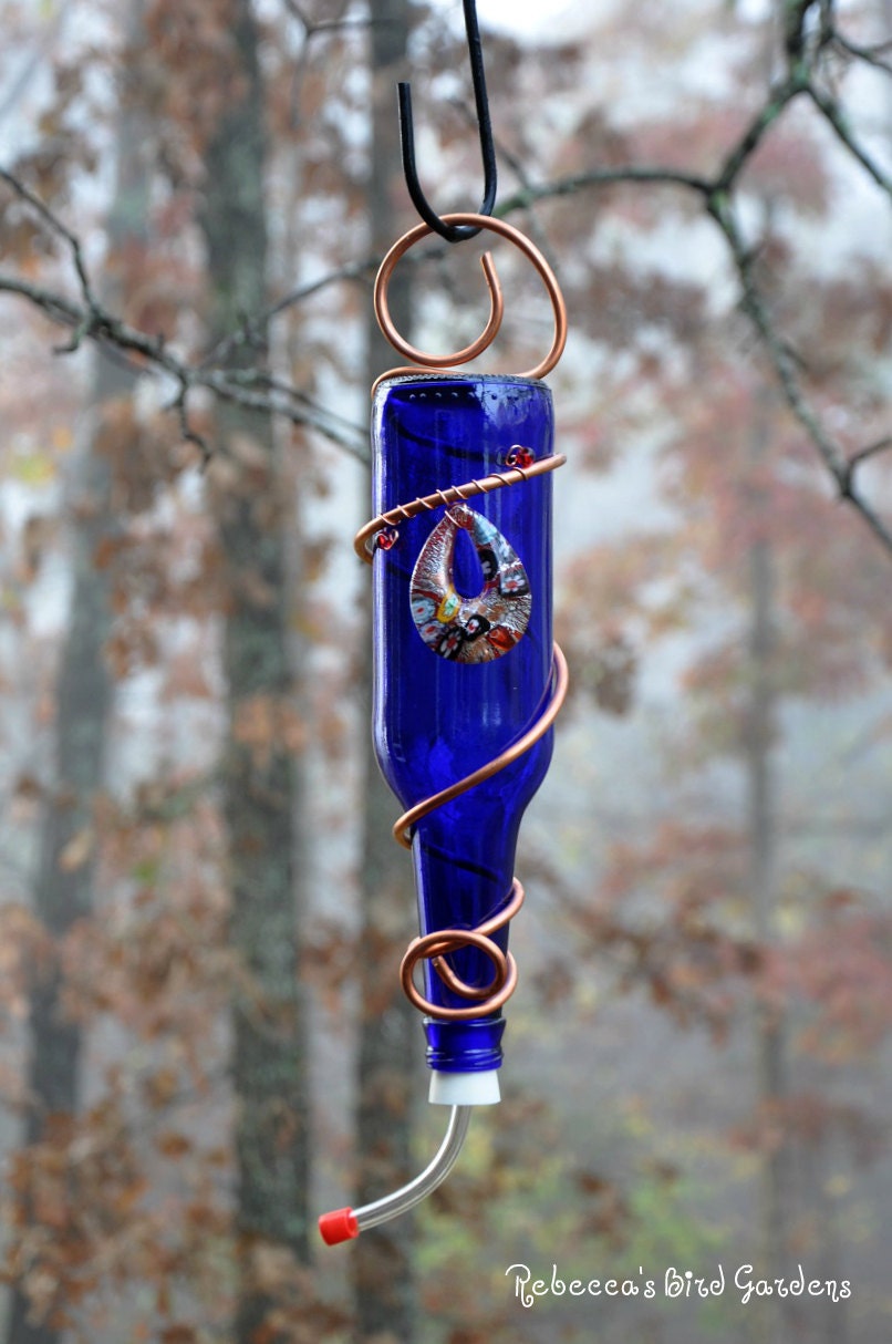 Glass Bottle Hummingbird Feeder The Sweet Shoppe