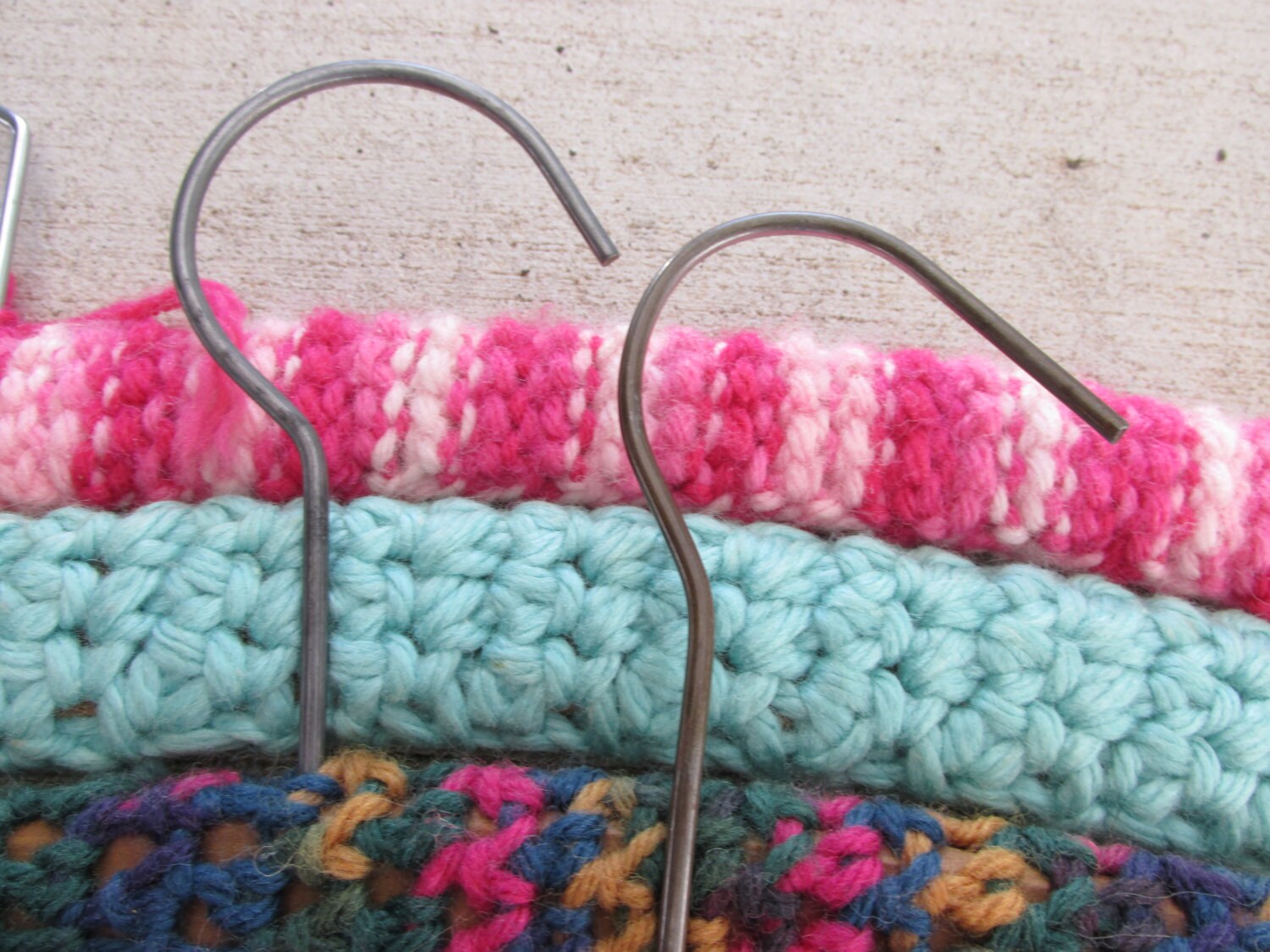 Vintage Wood Hangers yarn covered set of 4 closet