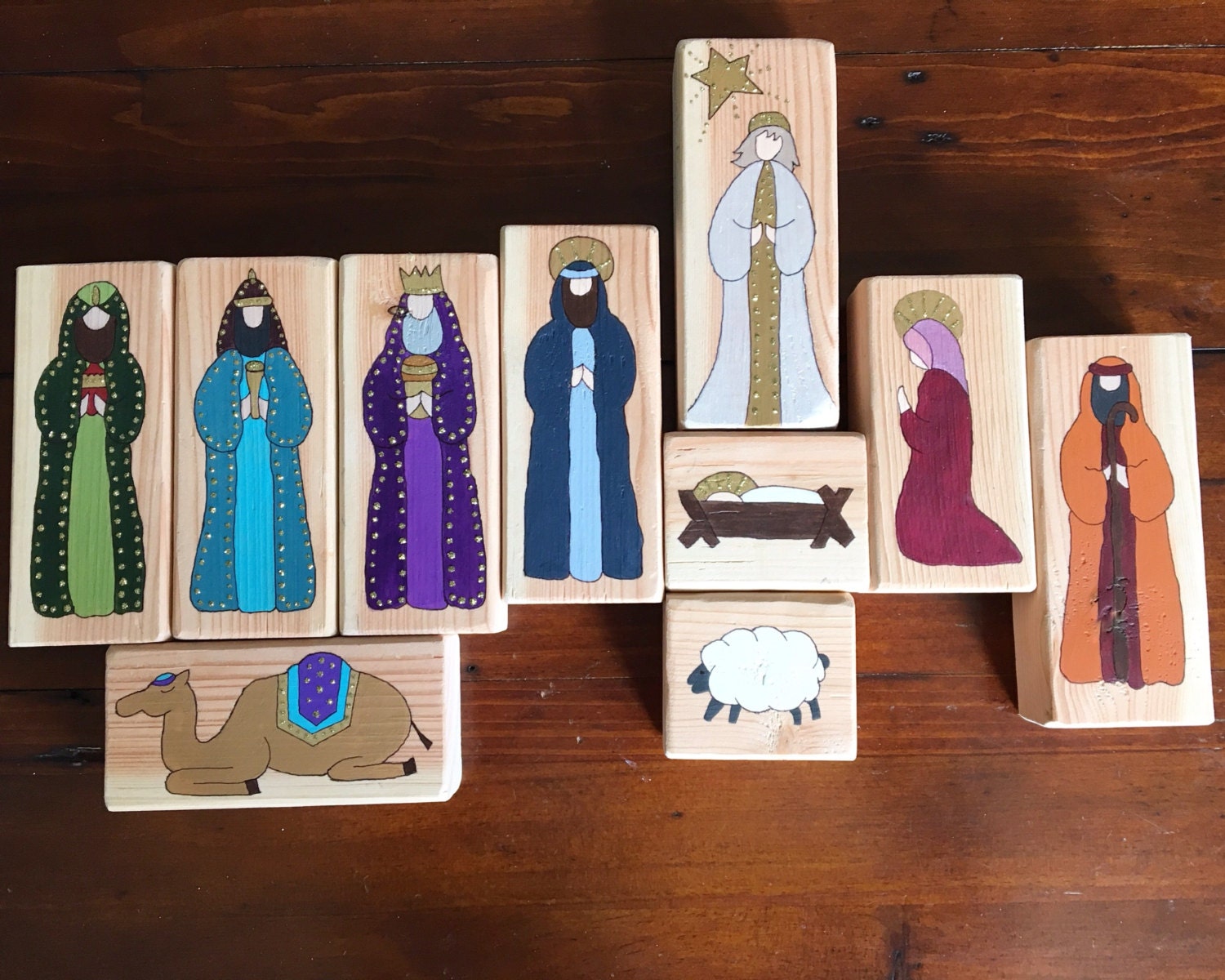 Nativity Set Wood Nativity Blocks Wood Nativity Set Play