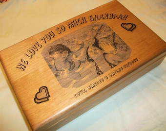 Wooden Keepsake Box - Photo Engraved Personalized Keepsake Box