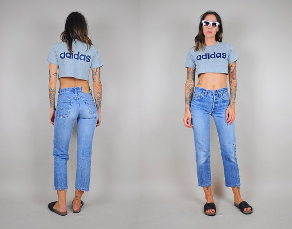 Rare 80's ADIDAS 50/50 crop T-shirt