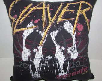 5 dollars off! coupon code "SUMMER17" - SLAYER/Jager tour shirt pillow/handmade
