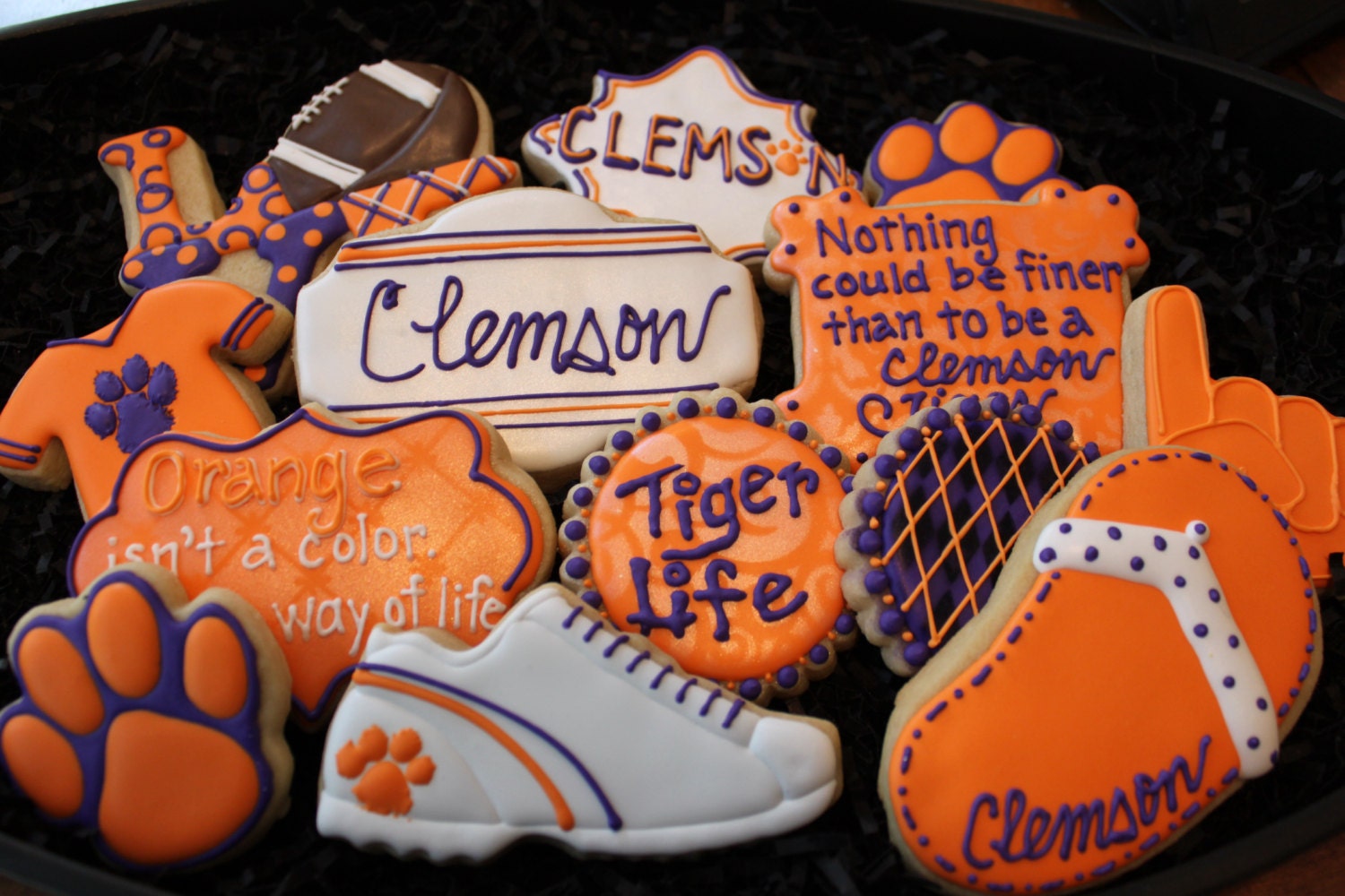 Clemson football cookies Clemson Tiger cookies College