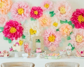 Tissue Paper flowers for Flower Wall