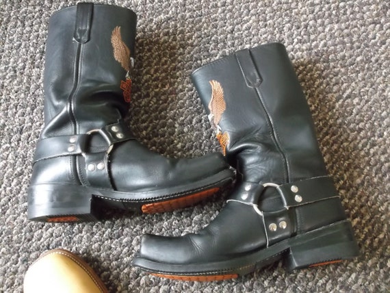 Vintage Harley Davidson Harness Boots Motorcycle by Bootsandsneaks