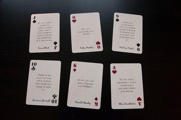 Harry Potter Quote playing cards by GeekyGameGifts on Etsy