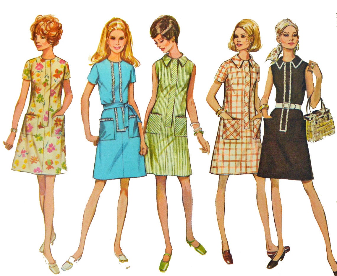 Vintage 70s Dress Pattern / Simplicity 8809 Womens Sewing