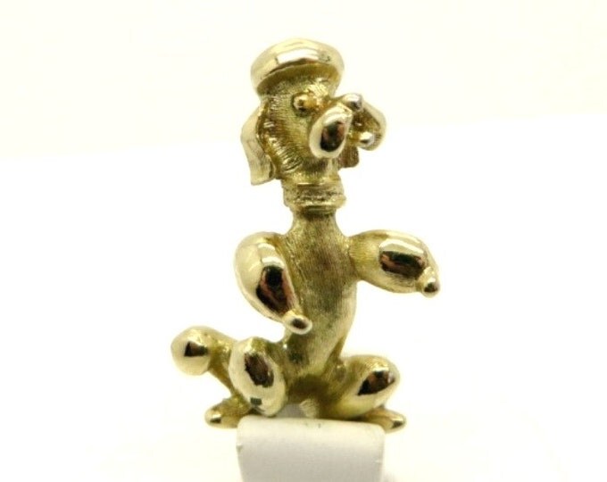 Sarah Coventry Poodle Brooch, Vintage Gold Tone 1960s Dog Pin