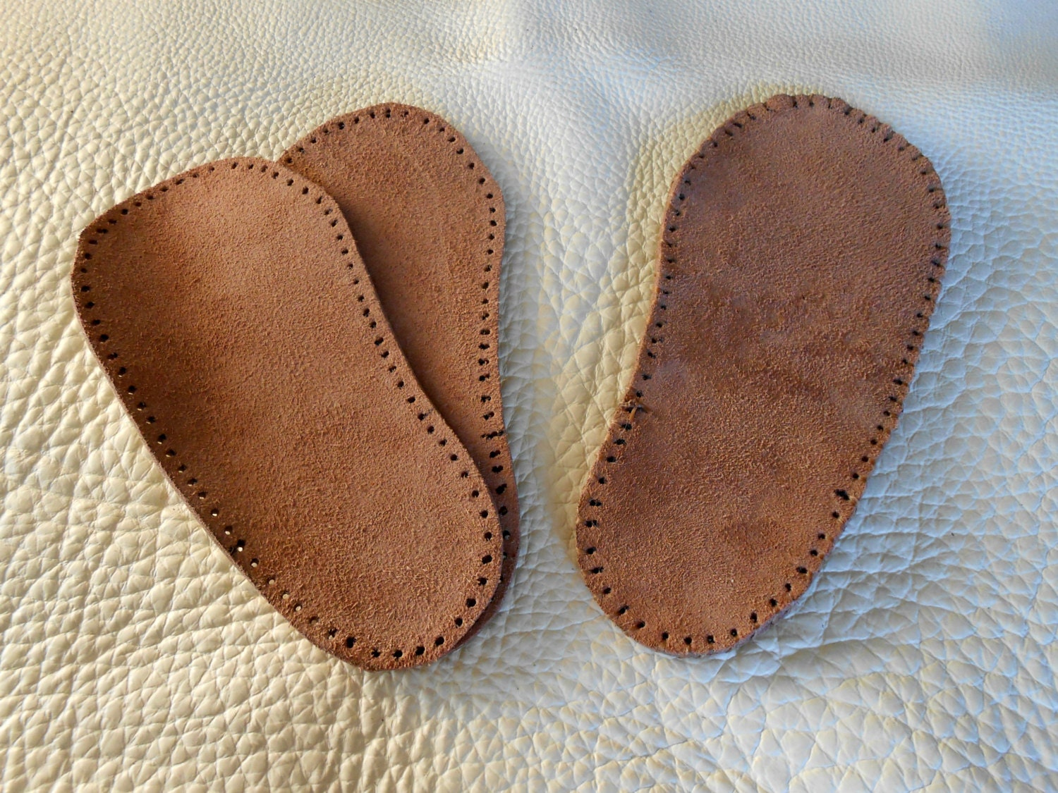 attaching soles to moccasins