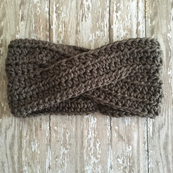 Crocheted Criss Cross Headband Earwarmer