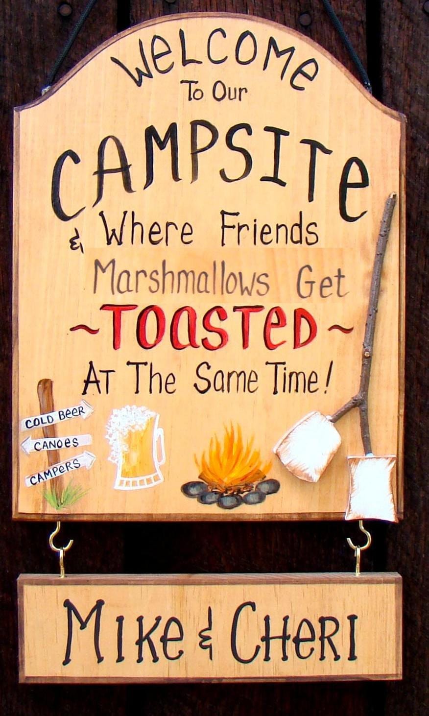 Personalized Welcome to our Camp Sign by CreativeDesigns77 on Etsy