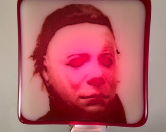 Michael Myers Halloween Night Light Classic Horror Halloween Fused Glass