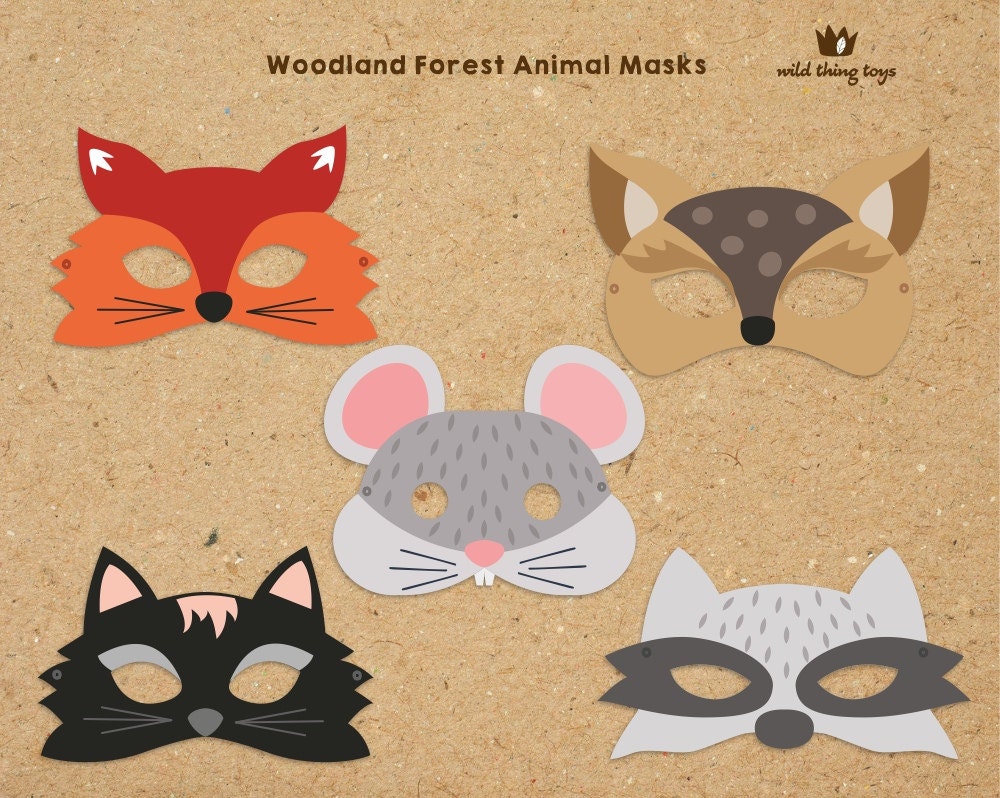 Woodland Forest Animals Printable Masks woodland animal mask