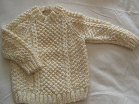 Childs Hand Knitted Aran Sweater