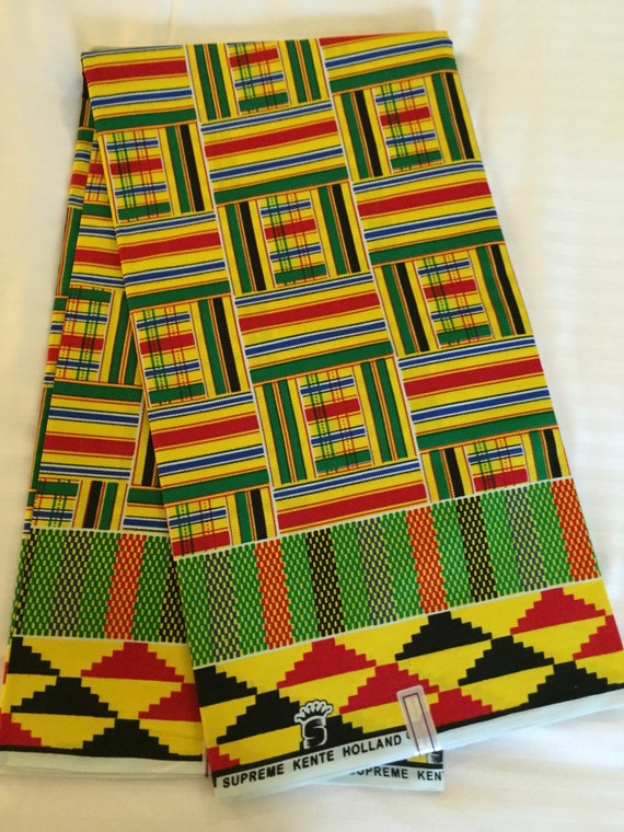 Jamaican inspired fabric Ghanian Kente cloth black green