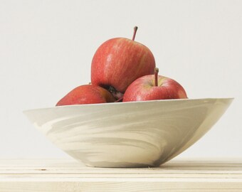 Marbled ceramic bowl in gray and white with glossy glaze, Ceramic serving bowl, Ceramic salad bowl, Pasta serving bowl