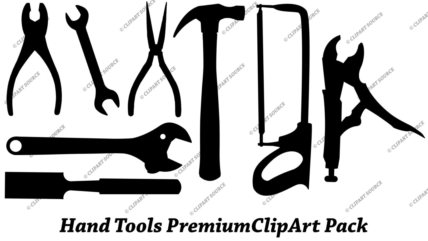 Clip Art Hand Tools Clipart Silhouette File Scrapbooking