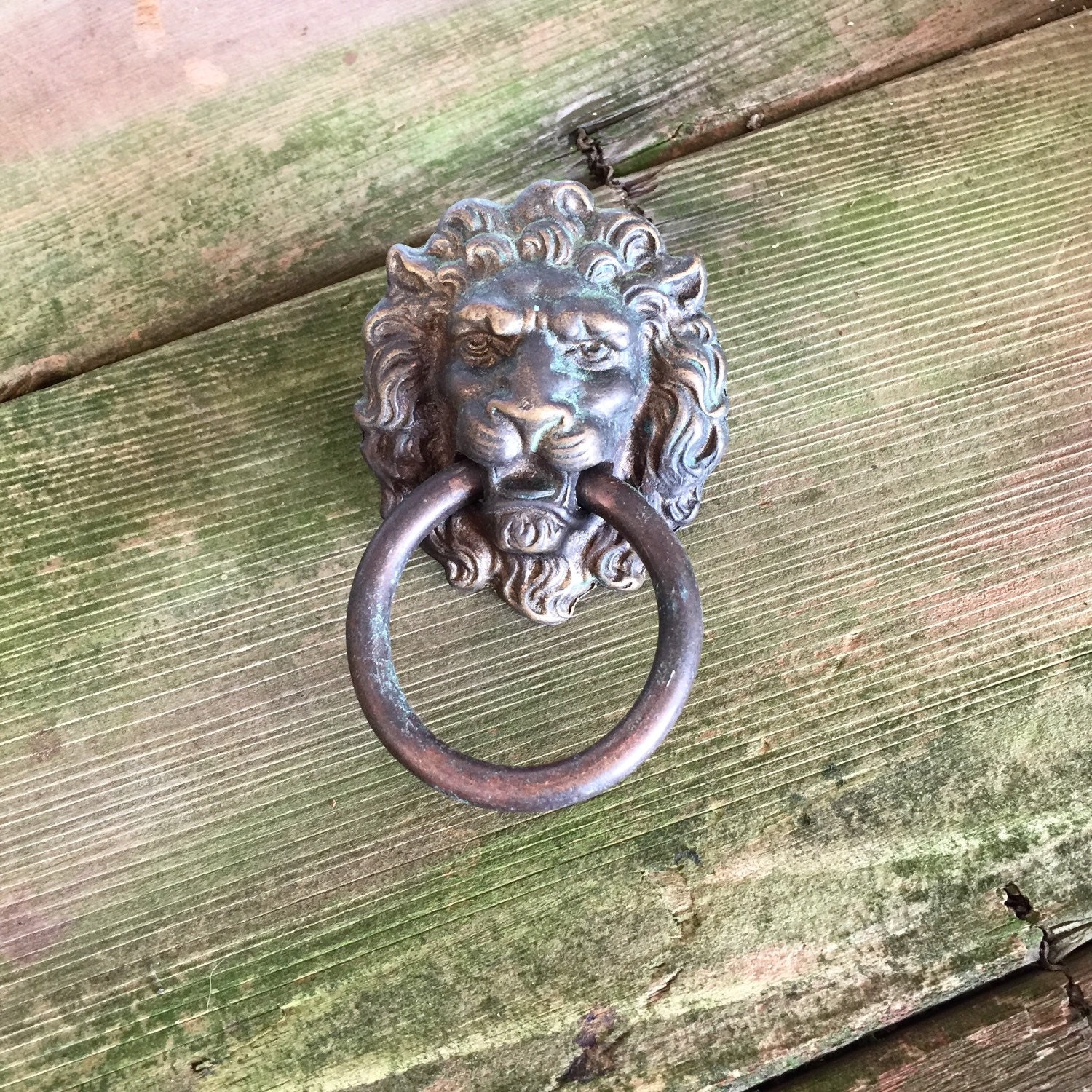 Antique Drawer Pull / antique hardware / lion head drawer pull