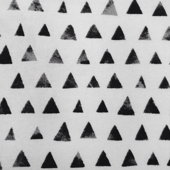 One Half Yard of Fabric Material Black Shaded Triangles