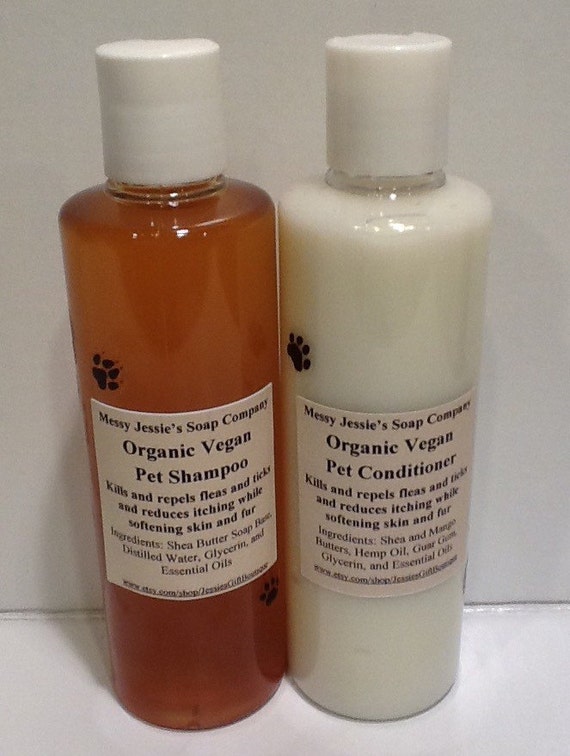 Organic Vegan Pet Shampoo and Conditioner by JessiesGiftBoutique