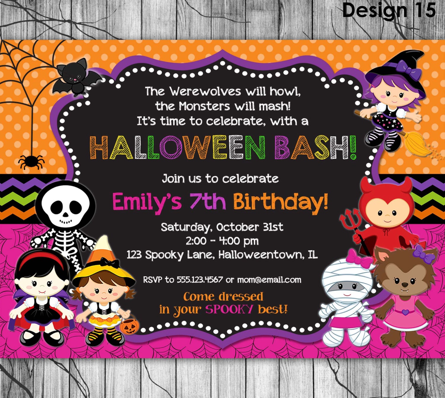 HALLOWEEN Invitation Kids PRINTABLE Halloween Birthday