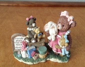Freinds Share From Their Heart - Gentle Expressions Teddy Bear Figurine Collectable
