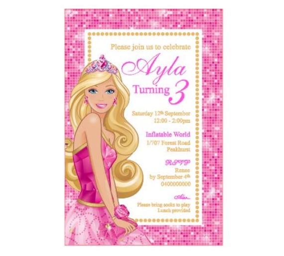 Free Printable Barbie Birthday Party Invitations 10