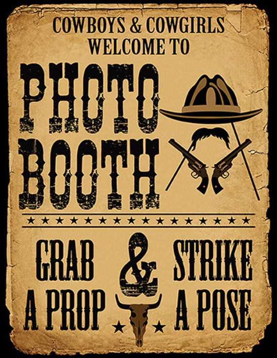 Western Photo Booth Props Sign Cowboy Photo Booth Props Sign