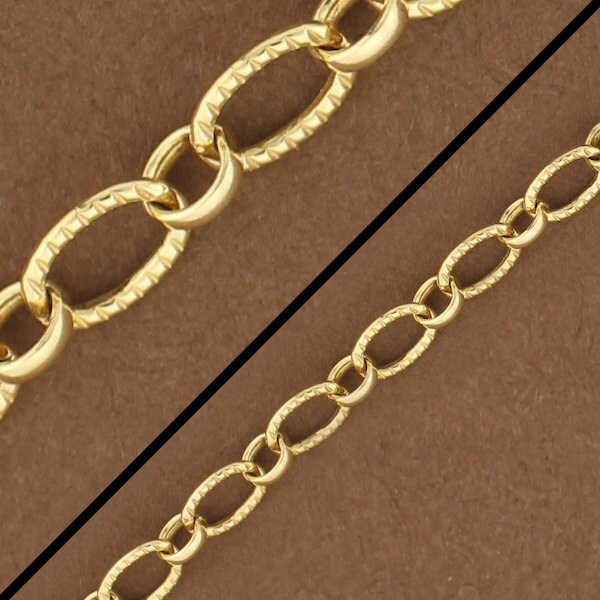 1 ft 14kt Gold Filled Patterned Oval Chain. Gold Filled Link.