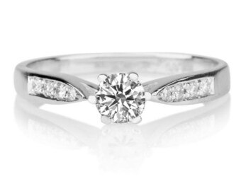 Platinum Diamond Ring Art Deco Engagement Ring, Vintage Diamond Ring, 0.35 TCW Diamond Ring Band, Unique Engagement Ring