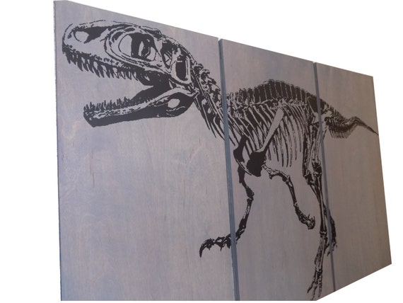 dinosaur skeleton wood