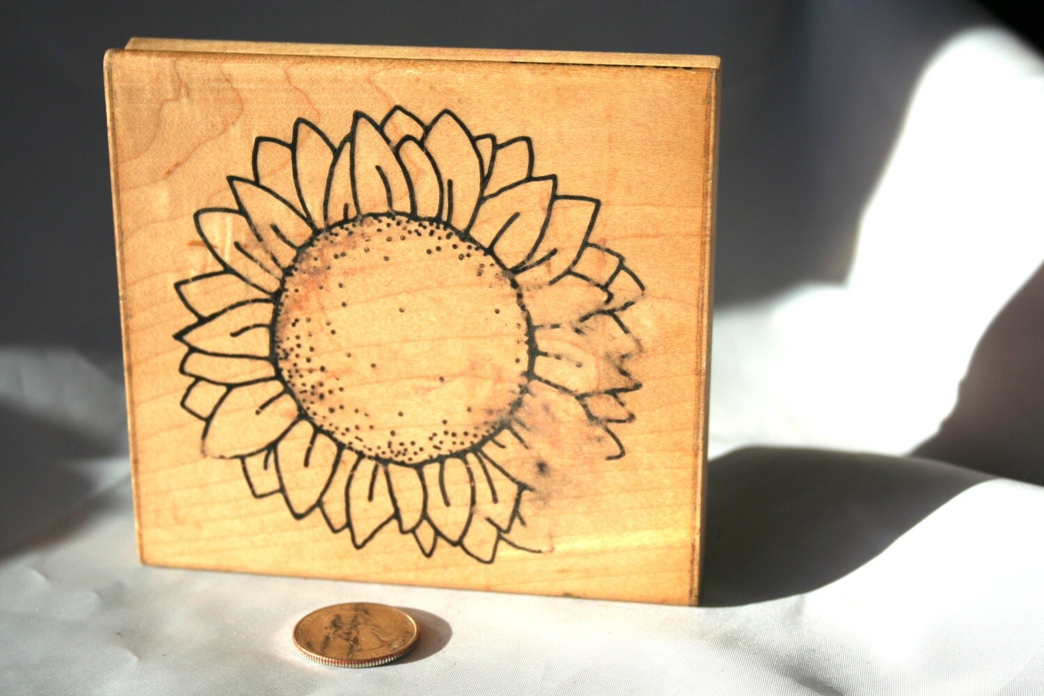 Large Sunflower Rubber STamp Sunny Sunflower Stamp by DOTS