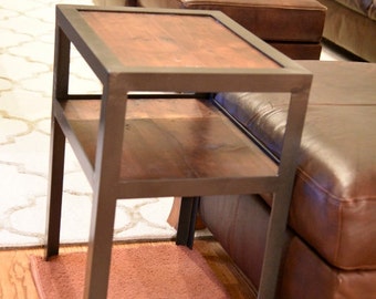 Wood and Metal Night Stand / End Table.
