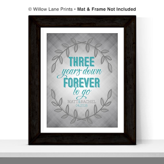  3rd  anniversary  gift  for him her  couple third  wedding 