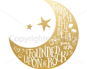 Half off Sale | *NOT QUITE PERFECT* | Gamma Phi Beta | Founded Upon a Rock | Genuine Gold Foil | 8x10 | gpb-810nqp-gf