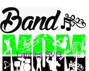 Band Mom file- svg,png,jpg and silhouette