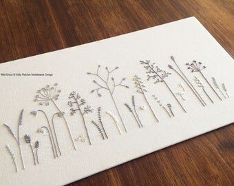 Wild Grass modern hand embroidery pattern - modern embroidery PDF pattern, digital download