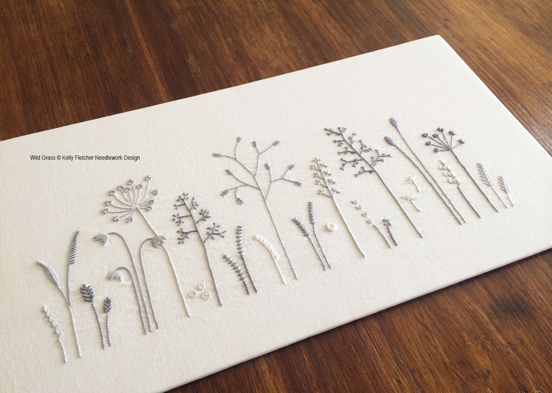 Wild Grass modern hand embroidery pattern modern embroidery