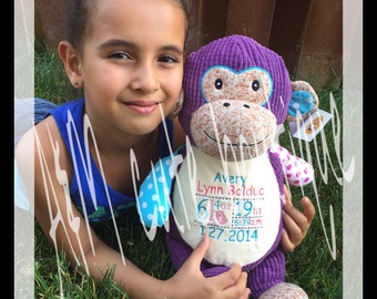 Personalized monkey stuffed animal