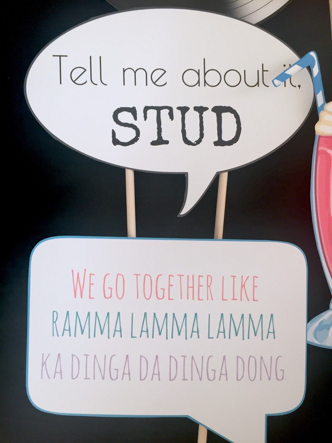 Grease Themed Party Photo Booth Props