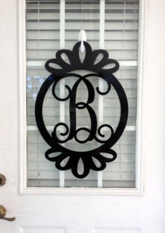 metal monogram door hanger monogrammed by HouseSensationsArt