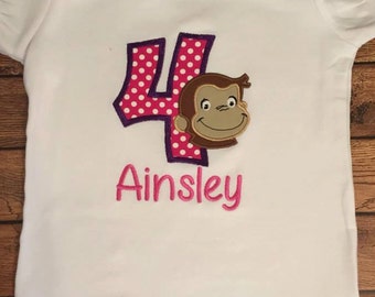 brown and pink monkey shirt