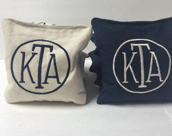 Monogrammed Cornhole Bags, Wedding Corn Hole Bags, Custom Wedding Gift, Personalized Corn Hole Bags, Unique Engagement Gift, Custom Cornhole