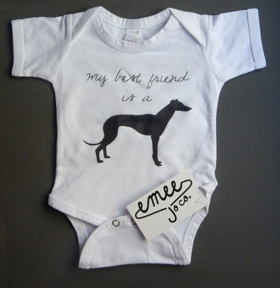 Greyhound Baby Clothes Cute Baby Shirt Dog Baby by EmeeJoCo