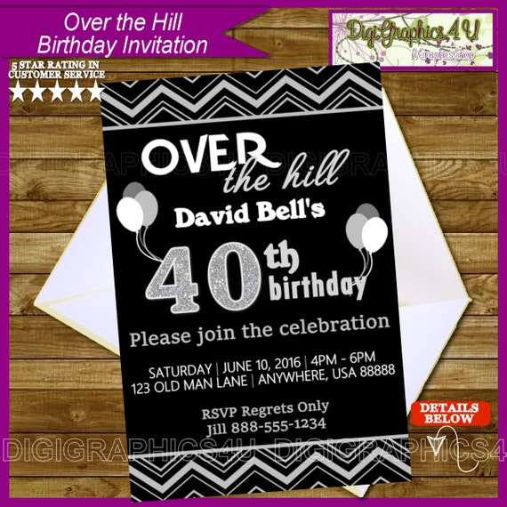 Over The Hill Birthday Invitations 10