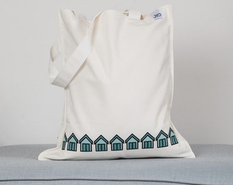 Beach Huts Canvas Tote Bag