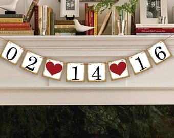 Save The Date Banner - Wedding Date Banners - Date Sign - Wedding Banner Photo Prop - Date Garland