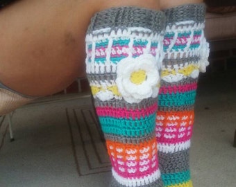 PDF Pattern Instant Download Crochet "Free Spirit Knee High Slipper Socks" Pattern